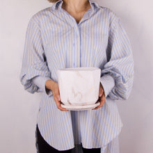 画像をギャラリービューアに読み込む, モンステラ・アダンソニー 5号 マーブル陶器鉢カバーセット