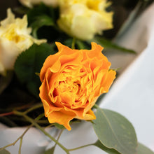 画像をギャラリービューアに読み込む, 【6月限定】今月のローズブーケ 8本 (オレンジ/イエローホワイト MIX)