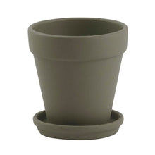画像をギャラリービューアに読み込む, シンプルポット&ソーサー グレー10.5cm