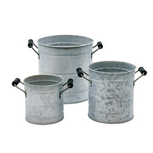 画像をギャラリービューアに読み込む, 【2個セット】ブリキポット ブラックハンドル (Sサイズ/Mサイズ)