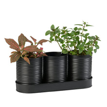 画像をギャラリービューアに読み込む, 【3個セット】ブリキカン 直径9.5cm 3ポットセット (色ブラック)