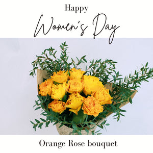 【Women’s Day】オレンジ色のローズブーケ （バラの花束）※予約商品/数量限定