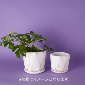 【おしゃれな植木鉢】SHEL'TTER GREEN マーブル陶器ポット　ピンク系