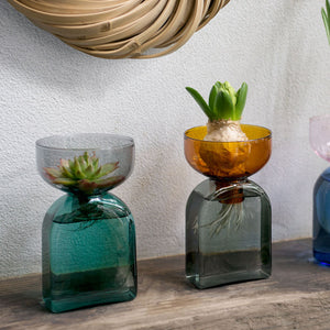 【水耕栽培用のポットにもなるフラワーベース】トゥートーンベース | TWO TONE VASE