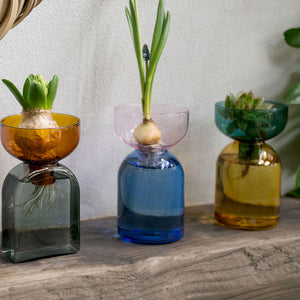 【水耕栽培用のポットにもなるフラワーベース】トゥートーンベース | TWO TONE VASE