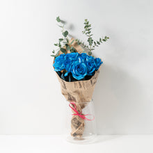 画像をギャラリービューアに読み込む, 【入学や送別、退職のお祝いに】ローズブーケ（青色） 10本 国産バラの花束
