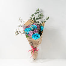 画像をギャラリービューアに読み込む, 【長寿のお祝いに】ローズブーケ（水色系ミックス） 10本 国産バラの花束
