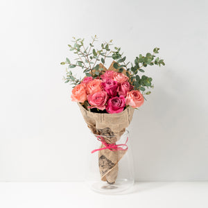 【記念日のお祝いに】ローズブーケ（ピンク系ミックス） 10本 国産バラの花束