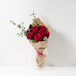 【還暦や記念日のお祝いに】ローズブーケ（赤色） 10本　国産バラの花束