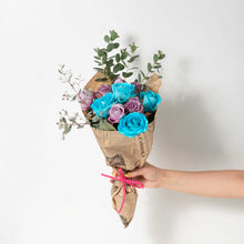 画像をギャラリービューアに読み込む, 【長寿のお祝いに】ローズブーケ（水色系ミックス） 10本 国産バラの花束
