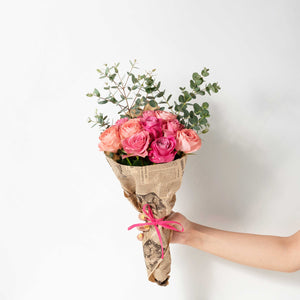 【記念日のお祝いに】ローズブーケ（ピンク系ミックス） 10本 国産バラの花束